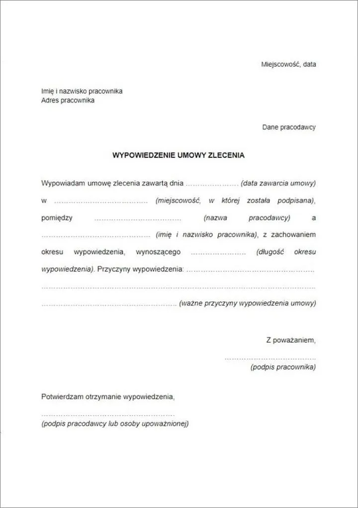 Umowa zlecenie podstawowe cechy